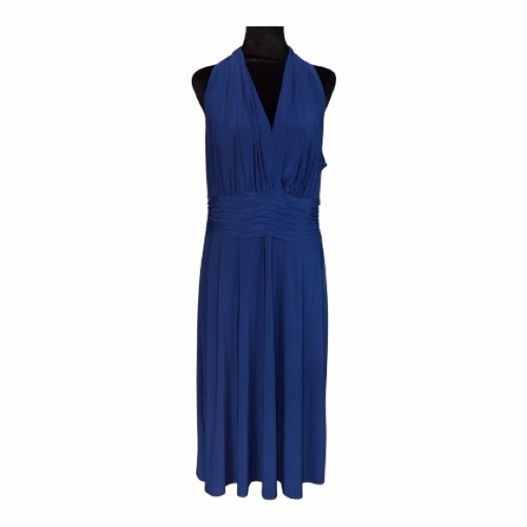 Evan Picone Royal Blue Midi Dress Size 16 - Picture 3 of 7